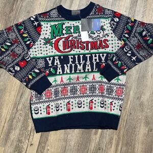 Home Alone Merry Christmas Ya Filthy Animal Sweater Men's Small NWT